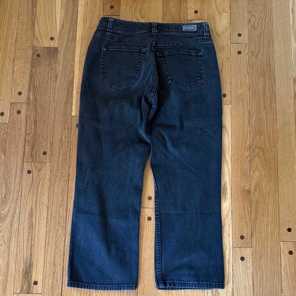Lee Black Wide Leg Ankle Jeans Size 8P Petite 25" Inseam